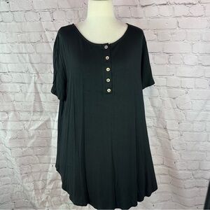 NWT boutique shop basic USA  flowy Black Women's tunic Top minimalist